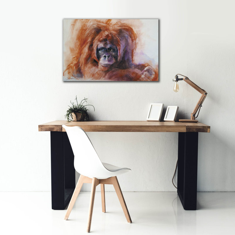 «The Daydreamer Orangutan» par Robert Campbell, art mural sur toile, H 26 po x l 40 po x P 1,5 po