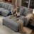 Oversized Modular Sectional Sofa, Corduroy, Navy/Dark Gray/Light Gray-442523690