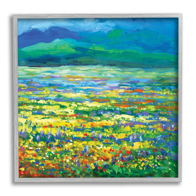 «Meadow Of Wildflowers Blue» par Leon Devenice, Estampe numérique Farmhouse, H 24 po x l 24 po x P 1,5 po