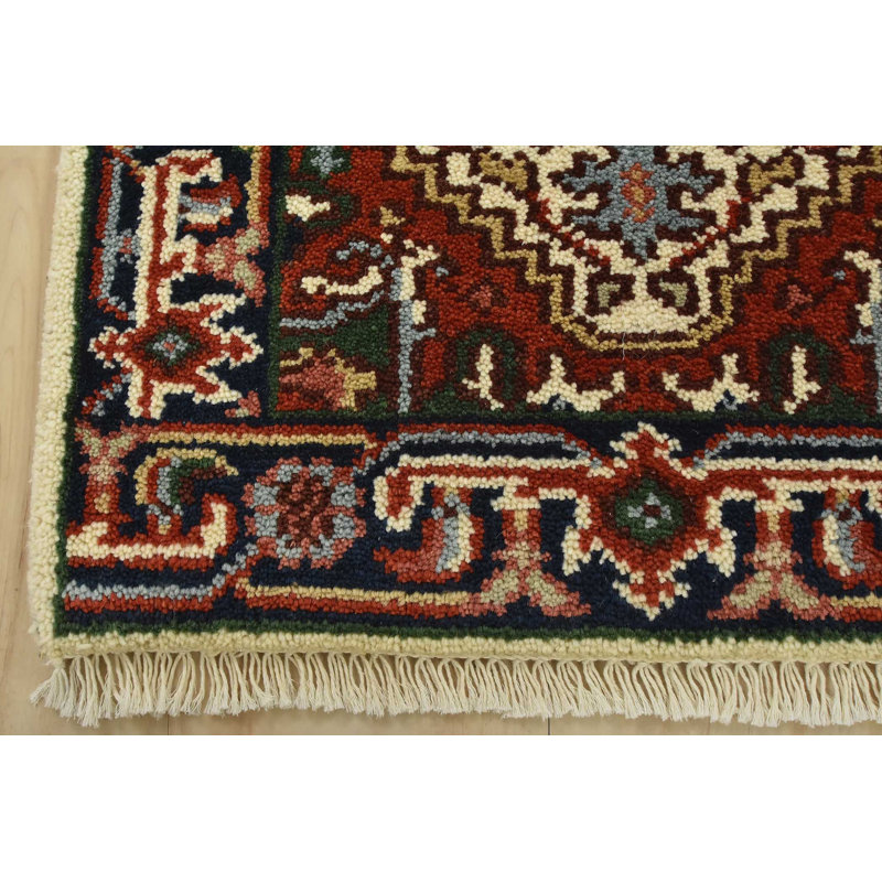 Tapis oriental traditionnel en laine noué à la main 2 pi x 3 pi Heriz Heriz