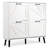 Barn Door 4 Flip Black Handles Glued Particleboard Embossed Natural Legs Shoe Cabinet 41.7In-1660010319