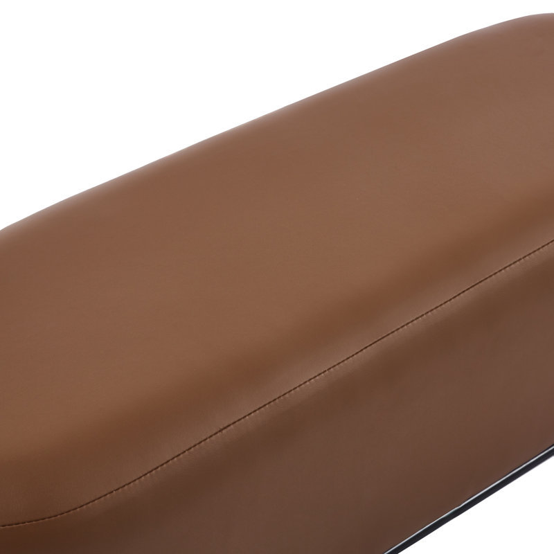 Banc en cuir Aelia avec pieds en métal, Brun