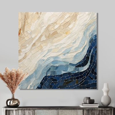 «Abstract Breaking Waves Blue» - Reproduction d'art abstrait mural
