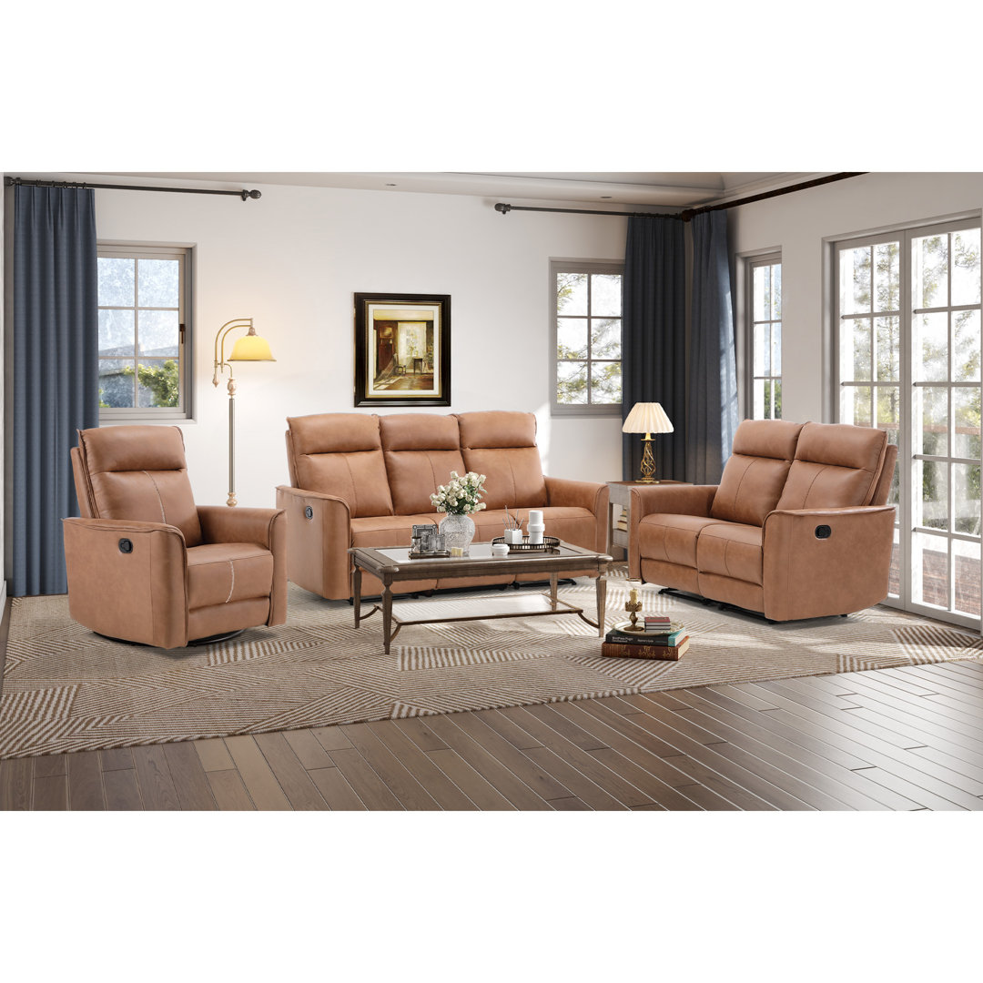 Lytchett 3-Piece Modern Comfortable Upholstered Standard Reclining Sofa Living Room Set Latitude Run®