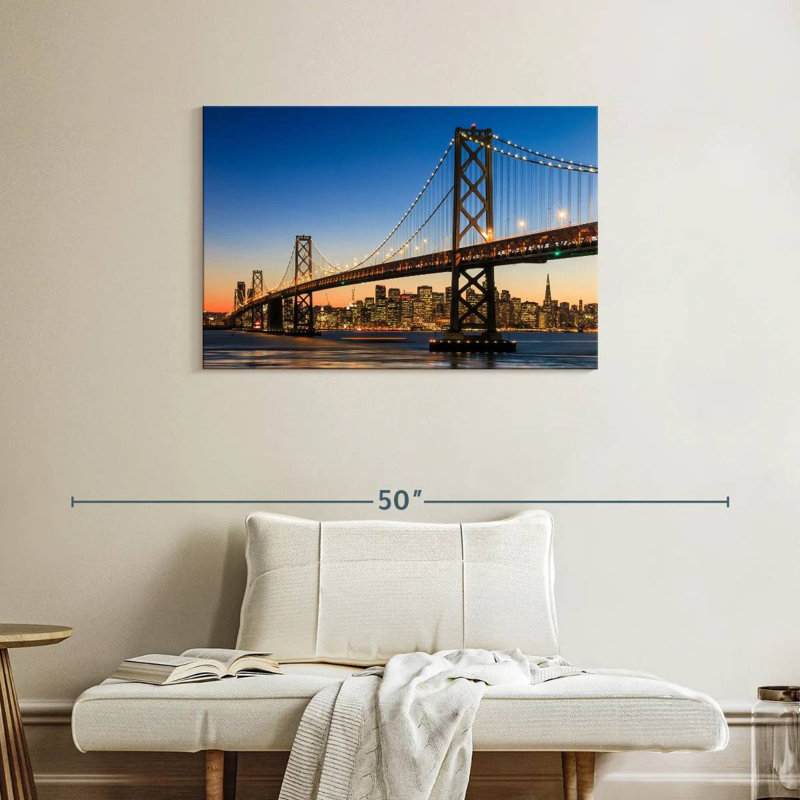 Lilie Bay Bridge Sunset Lights, 24" H x 36" W