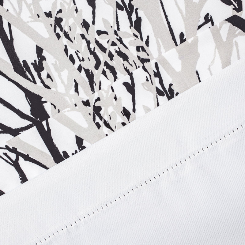 Blann Branch Tailored Window Valance, 52" W x 14" L, Black/White