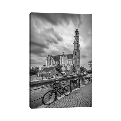 Amsterdam Westerkerk And Prinsengracht by Melanie Viola - Wrapped Canvas Print