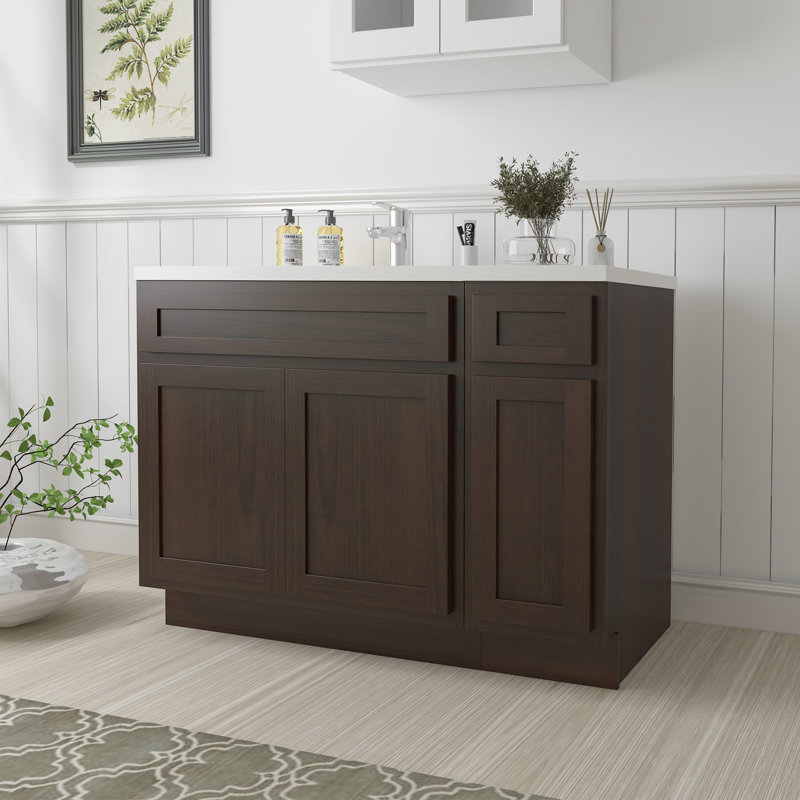 48'' Single Bathroom Vanity Base Only, Brown