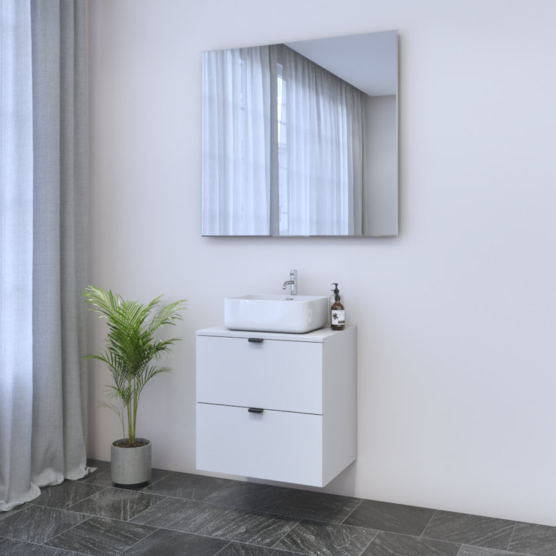 Kareema 23.6'' Single Bathroom Vanity with Top, White