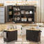 Îlot de cuisine avec abattant, table pour îlot sur roulettes, buffet moderne avec portes et porte de rangement-614220013