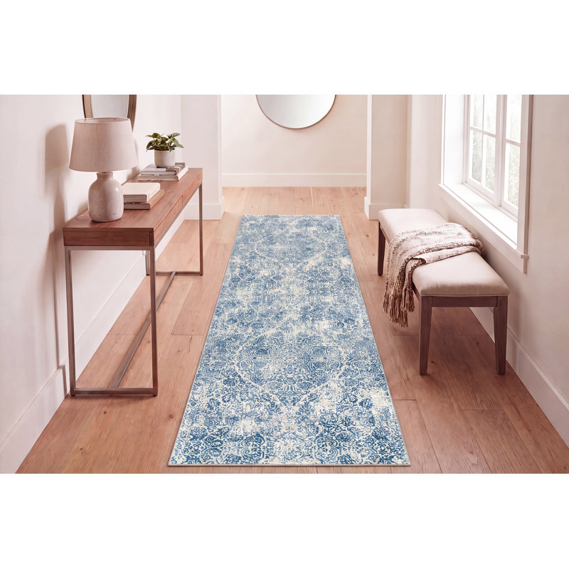 Tapis oriental gris / ivoire Grisby, Tapis de couloir 2 pi 2 po x 7 pi 7 po