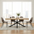 Ensemble de salle à manger extensible 5 pièces avec table en bois aggloméré et 4 chaises rembourrées