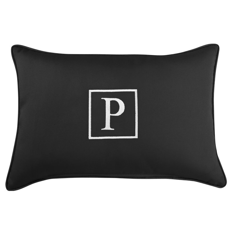 Housse et insert de coussin d'extérieur rectangulaire Kerrell, Noir, P