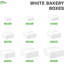 Boîtes à pâtisserie en carton kraft blanc 9 x 9 x 4 Ecoqualité - pour pâtisseries, biscuits, gâteaux, tartes, boîtes-cadeaux et fêtes de naissance (50)