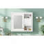 Armoire de salle de bain murale 32 po avec miroir, armoire à pharmacie murale avec 3 tablettes, armoire de rangement avec porte à miroir, blanc