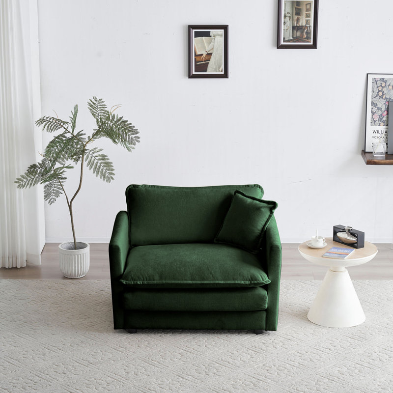Fauteuil de lecture rembourré avec siège simple Comfy, Vert