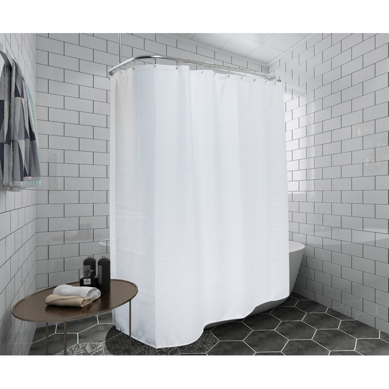 Aaryn-John Vinyl Shower Curtain with Hooks Included, White
