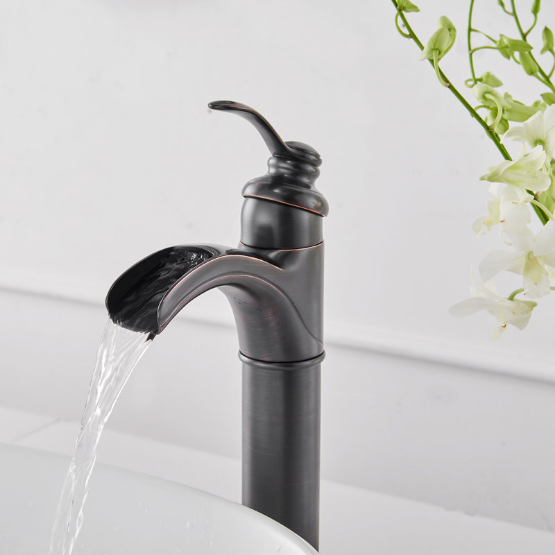 Robinet de salle de bains monotrou avec ensemble de drainage, Bronze huilé