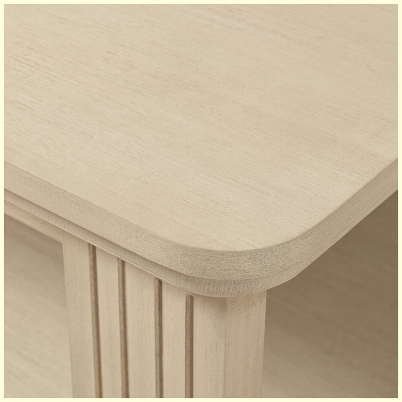 Table basse carrée avec tablette de rangement à 2 niveaux, table basse en bois naturel pour le salon