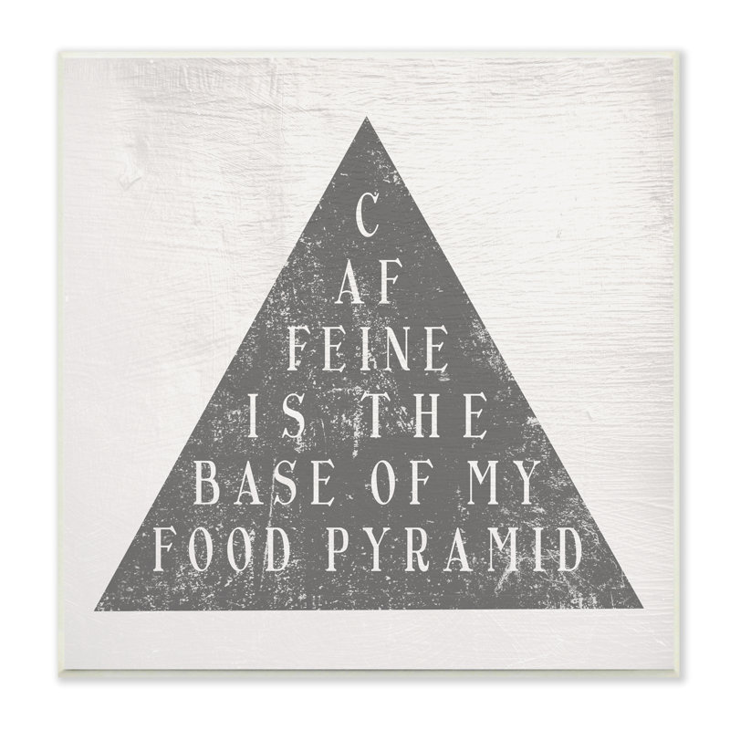 «Caffeine Is My Food Pyramid Funny Kitchen» par Daphne Polselli - impression d'art textuel, H 12 po x l 12 po x P 0,5 po