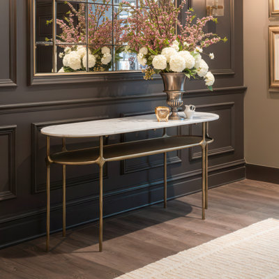 Console blanc et laiton