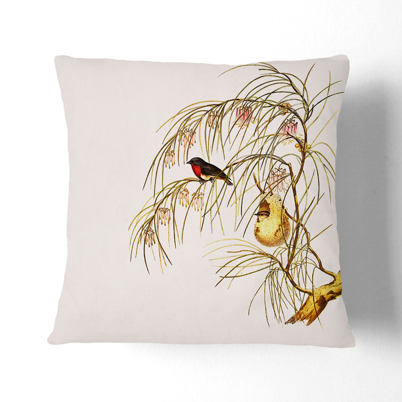 Swallow by Elizabeth Gould Cushion with Filling, 55cm H x 55cm W x 20cm D