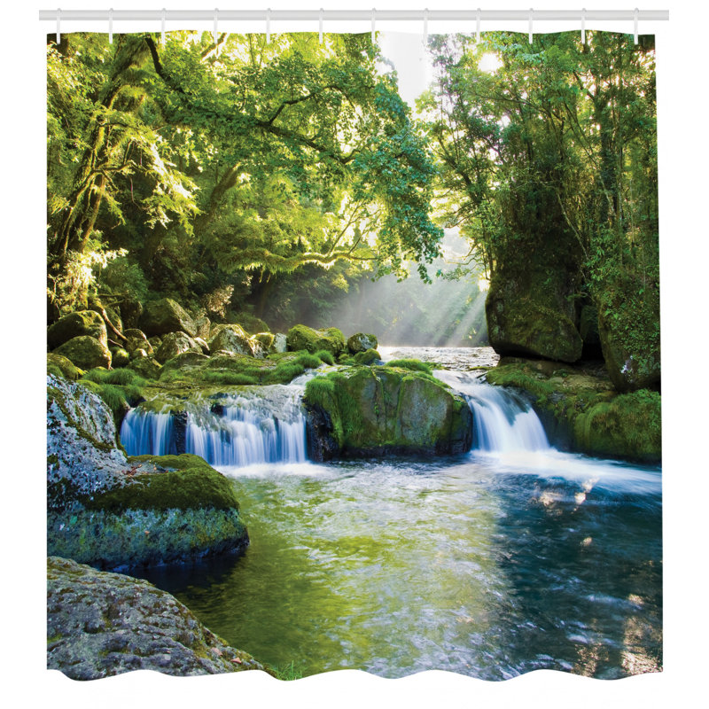 Ensemble de rideau de douche et crochets rainforest, H 69 po x l 105 po