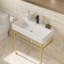 Lavabo de console de salle de bain 30 "avec trop-plein, console en céramique lavabo blanc-102314058