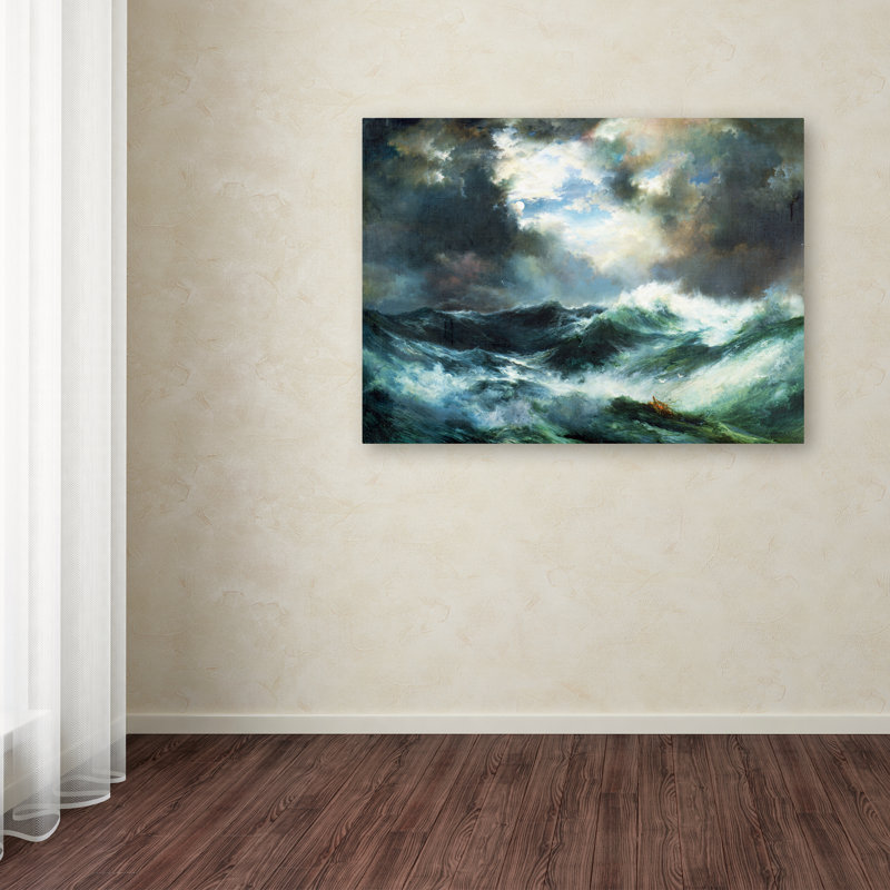 «Moonlit Shipwreck at Sea», reproduction sur toile tendue, H 18 po x l 24 po