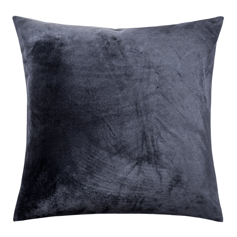  Housse de coussin carré en velours, 26 po x 26 po, Gris anthracite