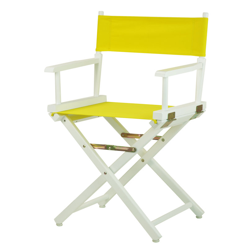 Chaise de réalisateur pliante 18 po, Jaune, Blanc