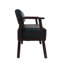 Banc en similicuir avec accoudoirs en bois-64939981