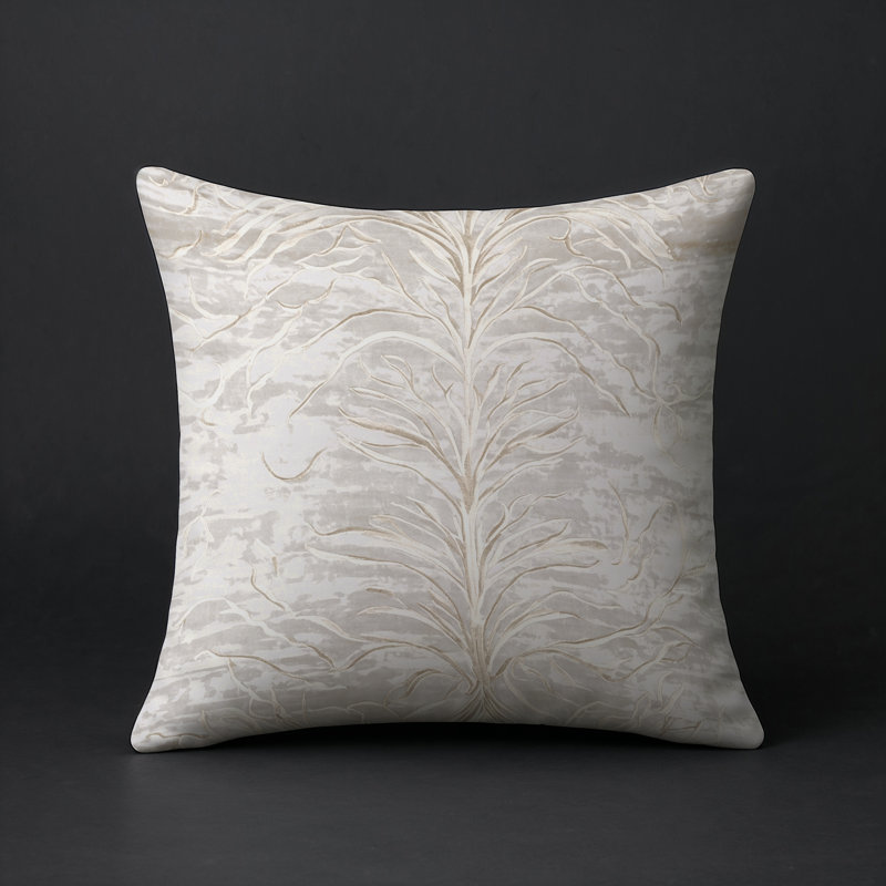 Coussin décoratif intérieur et extérieur Modern, Gris abstrait 129, Carré 16 po