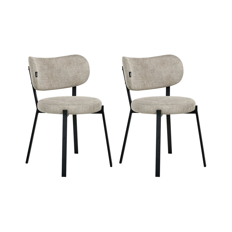 48 cm H Fabric Side Chair, Beige