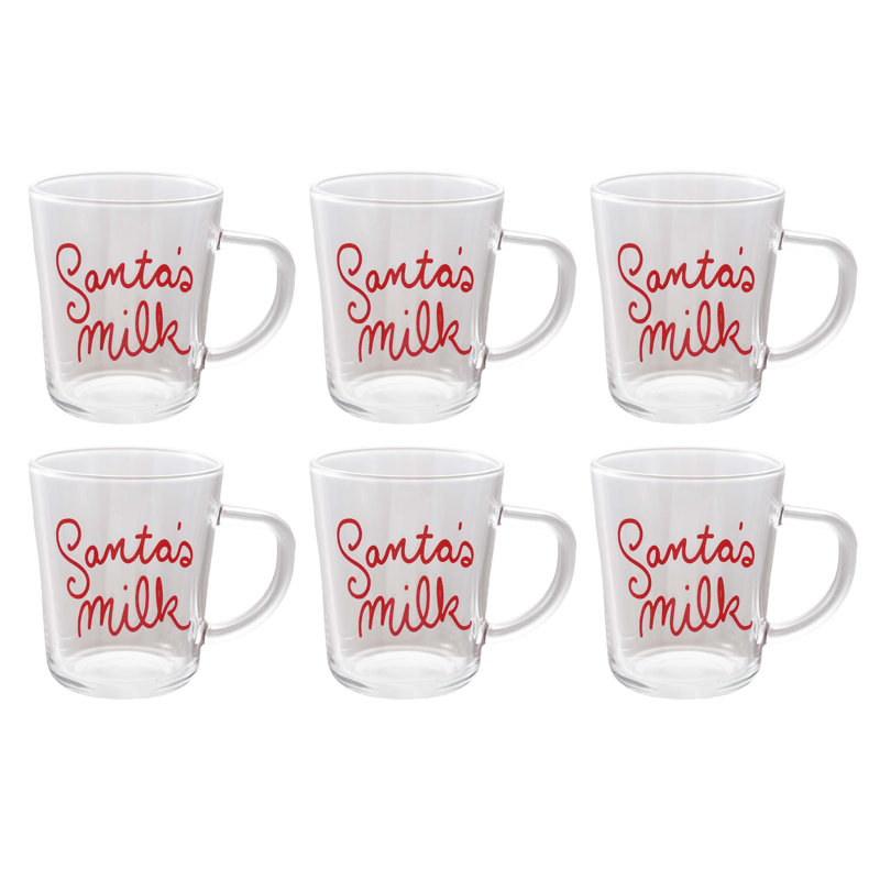 Santa's Milk Glass Mug in Festive Red