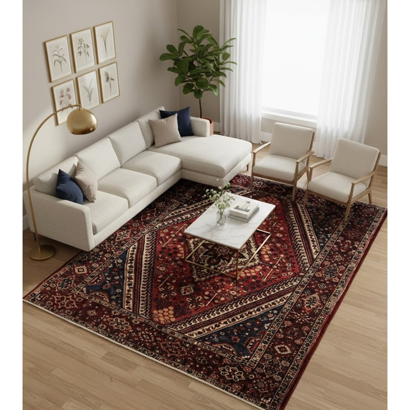 Tapis semi-antique rouille 11 x 13