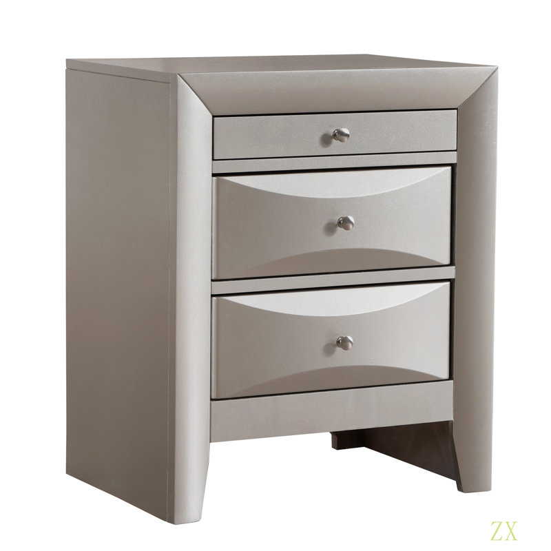 Elegant Nightstand, Silver