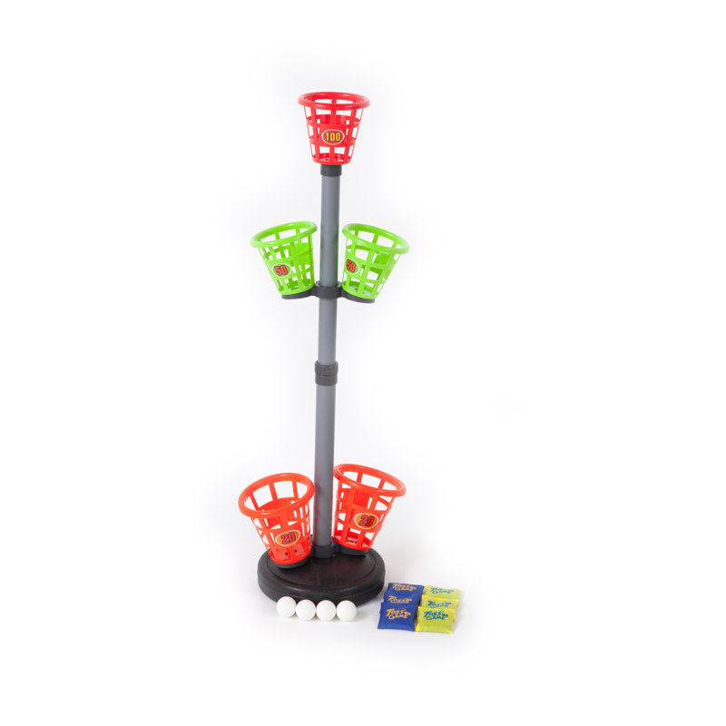 Sport Squad Basket Tower Toss - Jeu de lancer de billes - Jouet pour enfants intérieur ou extérieur