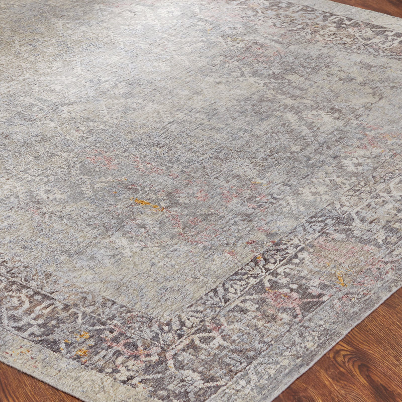 Oriental Area Rug in Gray, Rectangle 9' x 12'