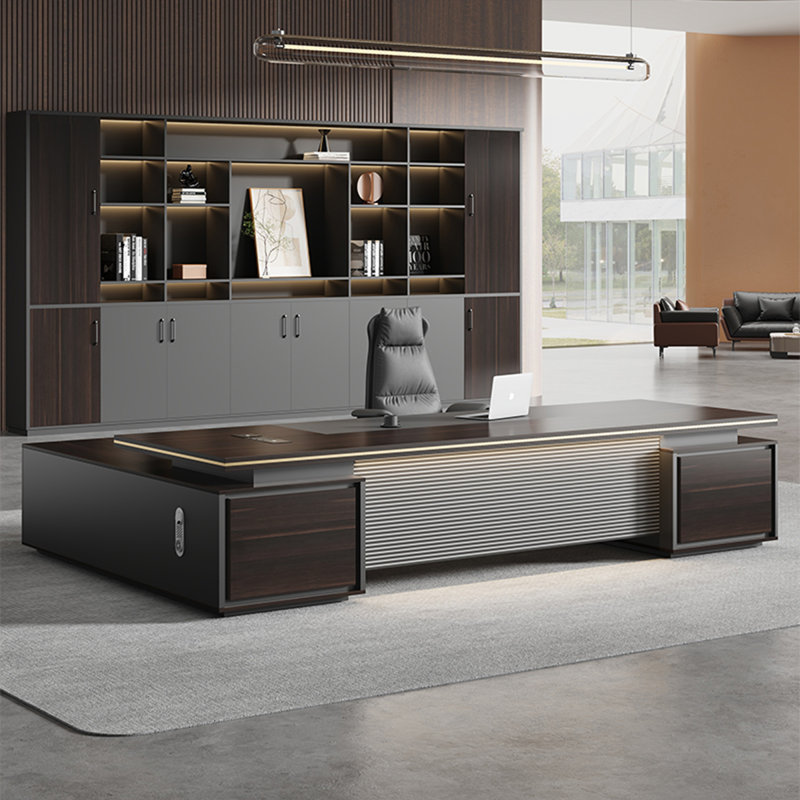 Bureau de direction en L 118,11 "bicolore Premium, H 29,53 po x l 118,11 po x P 62,99 po