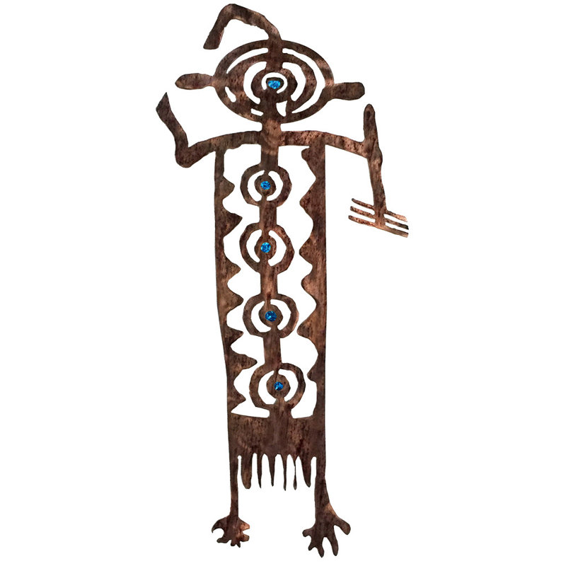 Meyerdirk Art Southwest Petroglyph Steel Wall Art - Blue, Blue