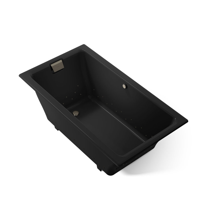 Baignoire à massage à bulles 66 po x 36 po Tea-for-Two, Black Black™, Nickel brossé éclatant