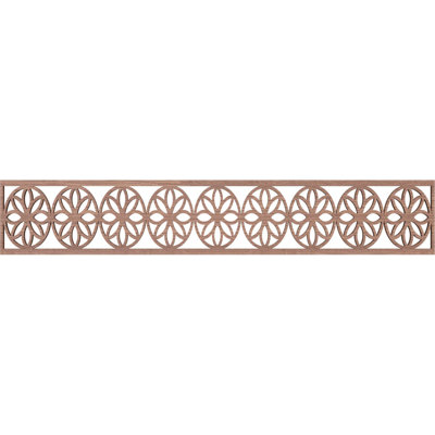 46 5/8"W x 8"H x 3/8"T Blume Fretwork Moulding, Walnut