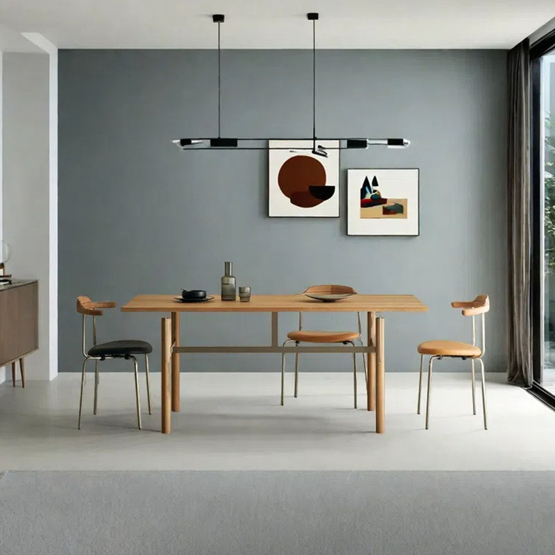 Table de salle à manger rétro, Burlywood, H 29,53 po x L 70,87 po x l 35,43 po