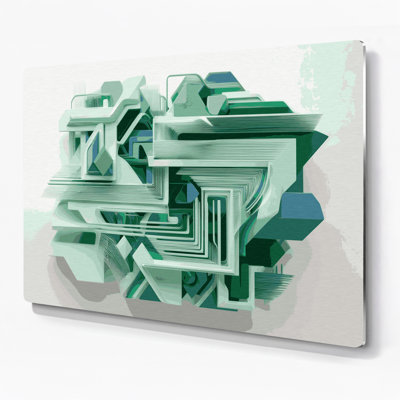 Geometric Abstraction 76 Green Metal Wall Art