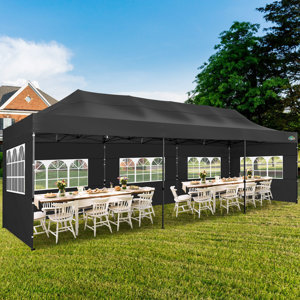 30 Ft. W x 10 Ft. D Pop-up canopy with 8 sidewalls waterproof heavy-duty commercial canopy tent