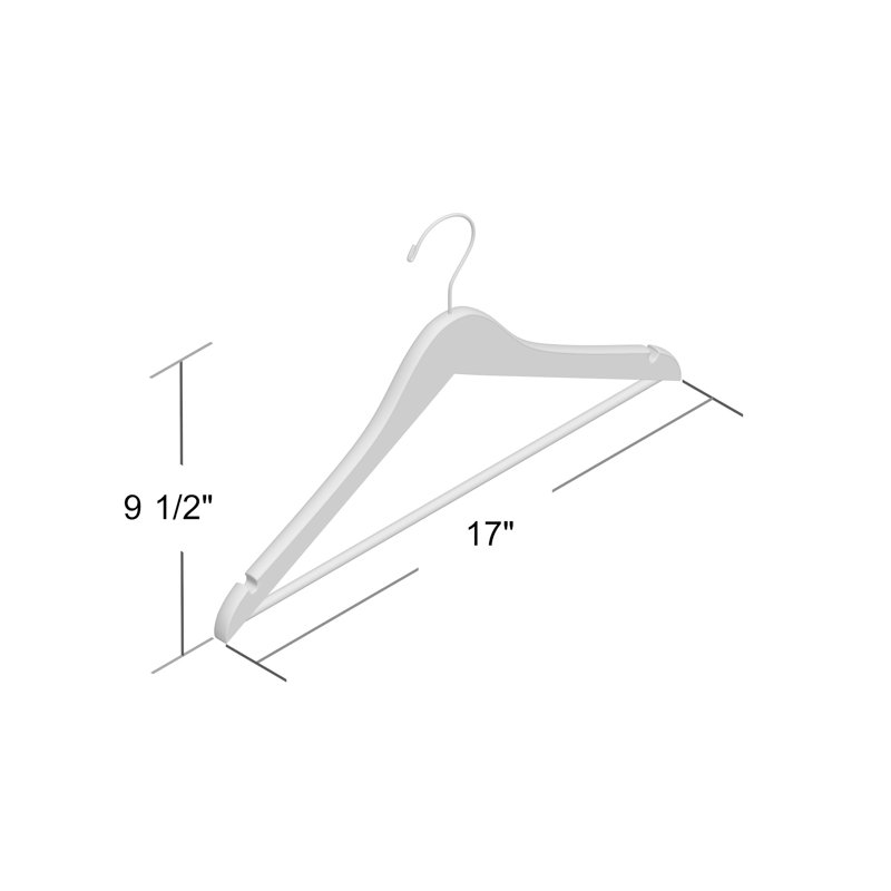 Cintre en bois antidérapant pour robe / chandail / chandail, Noyer