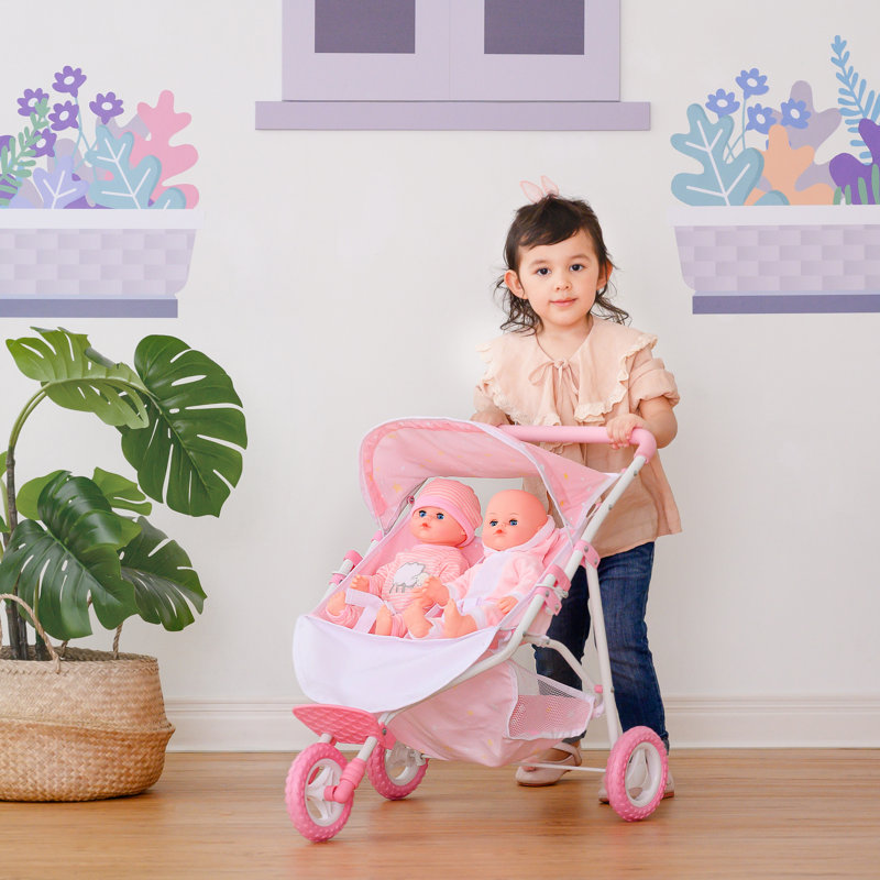  Double Twin Stroller Stars Baby Doll Pram