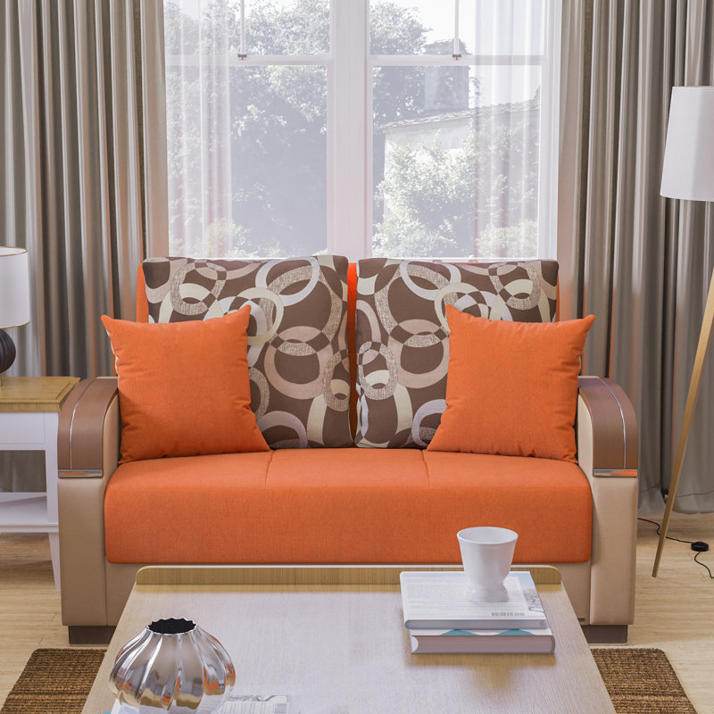 Tissu d'ameublement convertible revêtu de tissu d'ameublement en chenille de petite taille avec capacité de poids de 600 lb Collection de décoration tendance avec solution de couchage