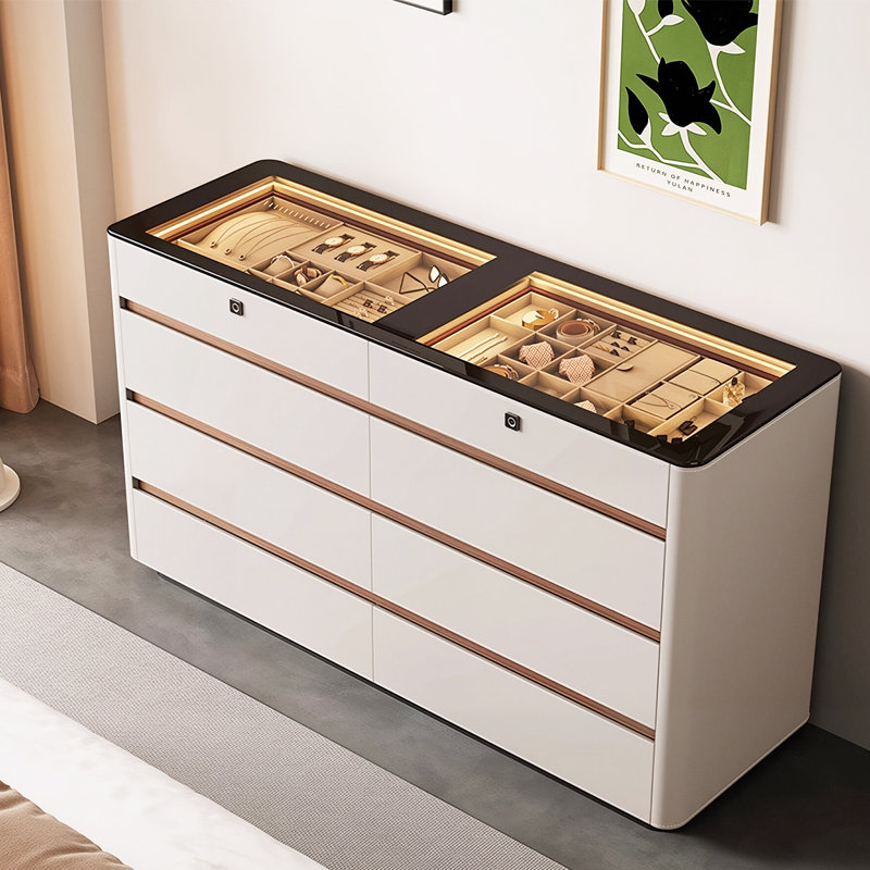 Armoire à bijoux à empreintes digitales 47,24 po, H 35,43 po x l 55,12 po x P 15,75 po